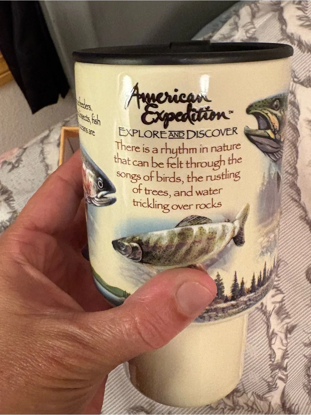 American Expedition Stoneware Travel Mug Set – Rainbow Trout – Scheels – NIB